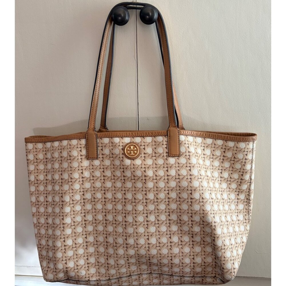Tory Burch Ever-Ready Zip Beige Tote Bag - Picture 13 of 15